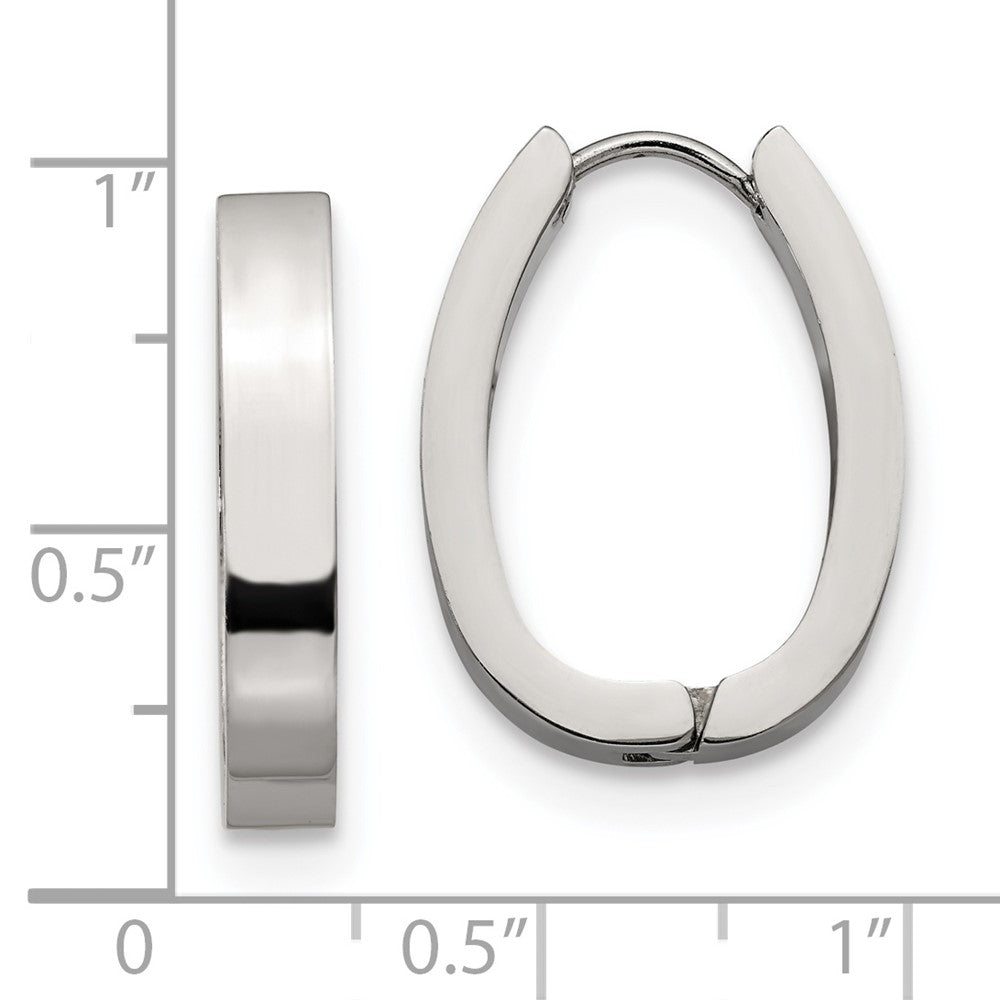Chisel Stainless Steel Polished 4mm Hinged Hoop Earrings