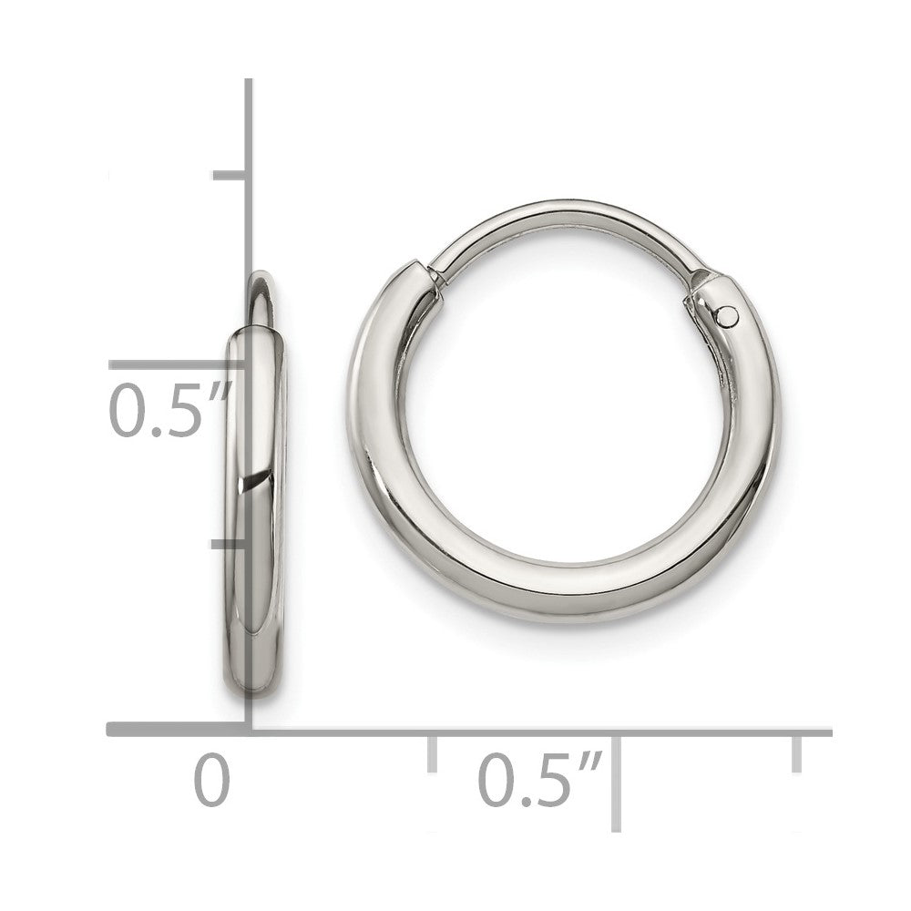 Chisel Stainless Steel Polished 2mm Endless Hoop Earrings