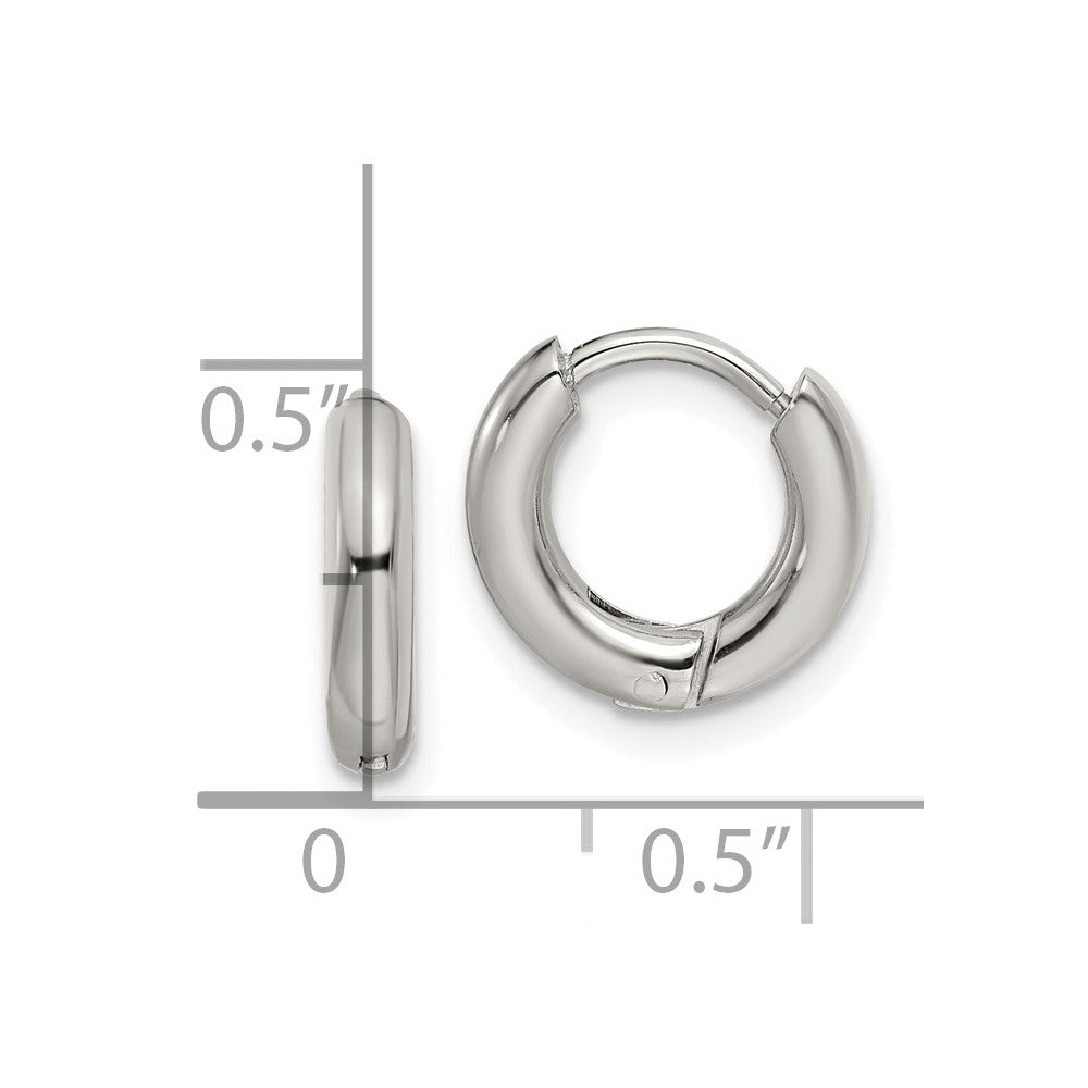 Chisel Stainless Steel Polished 2.5mm Hinged Hoop Earrings