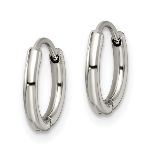Chisel Stainless Steel Polished 1.6mm Hinged Hoop Earrings