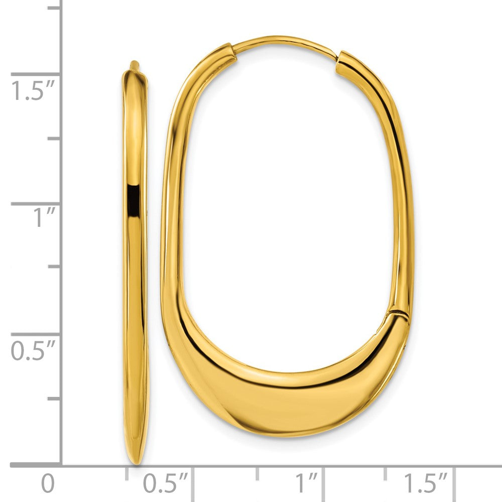Chisel Stainless Steel Polished Yellow IP-plated Hinged Hoop Earrings