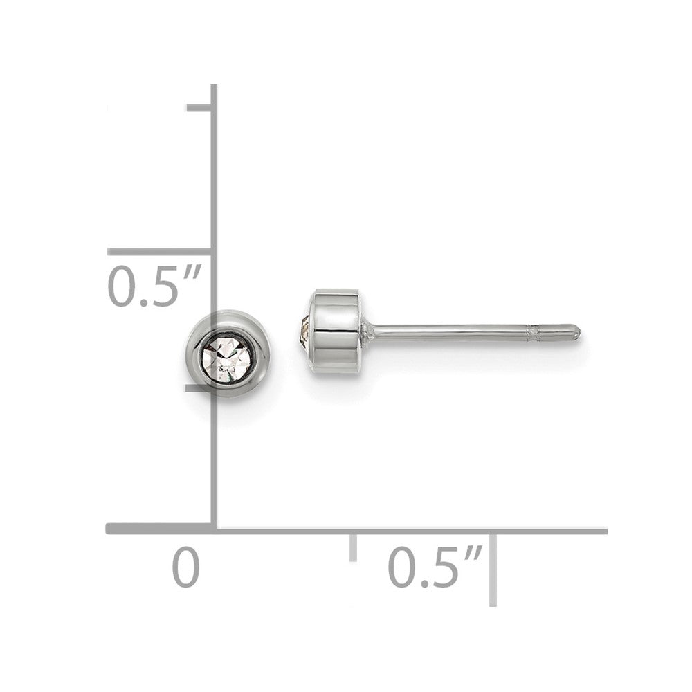 Chisel Stainless Steel Polished Crystal Earrings