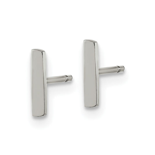 Chisel Stainless Steel Polished Vertical Bar Earrings
