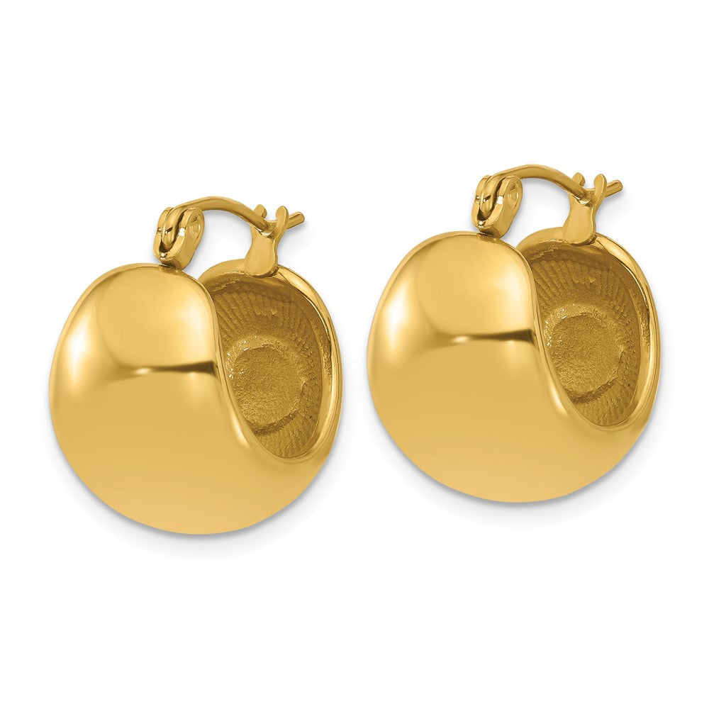Chisel Stainless Steel Polished Yellow IP-plated Round Hoop Earrings