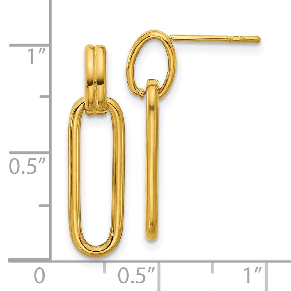 Chisel Stainless Steel Polished Yellow IP-plated Post Dangle Earrings