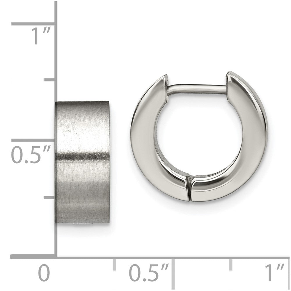 Chisel Stainless Steel Brushed Round 5mm Hinged Hoop Earrings