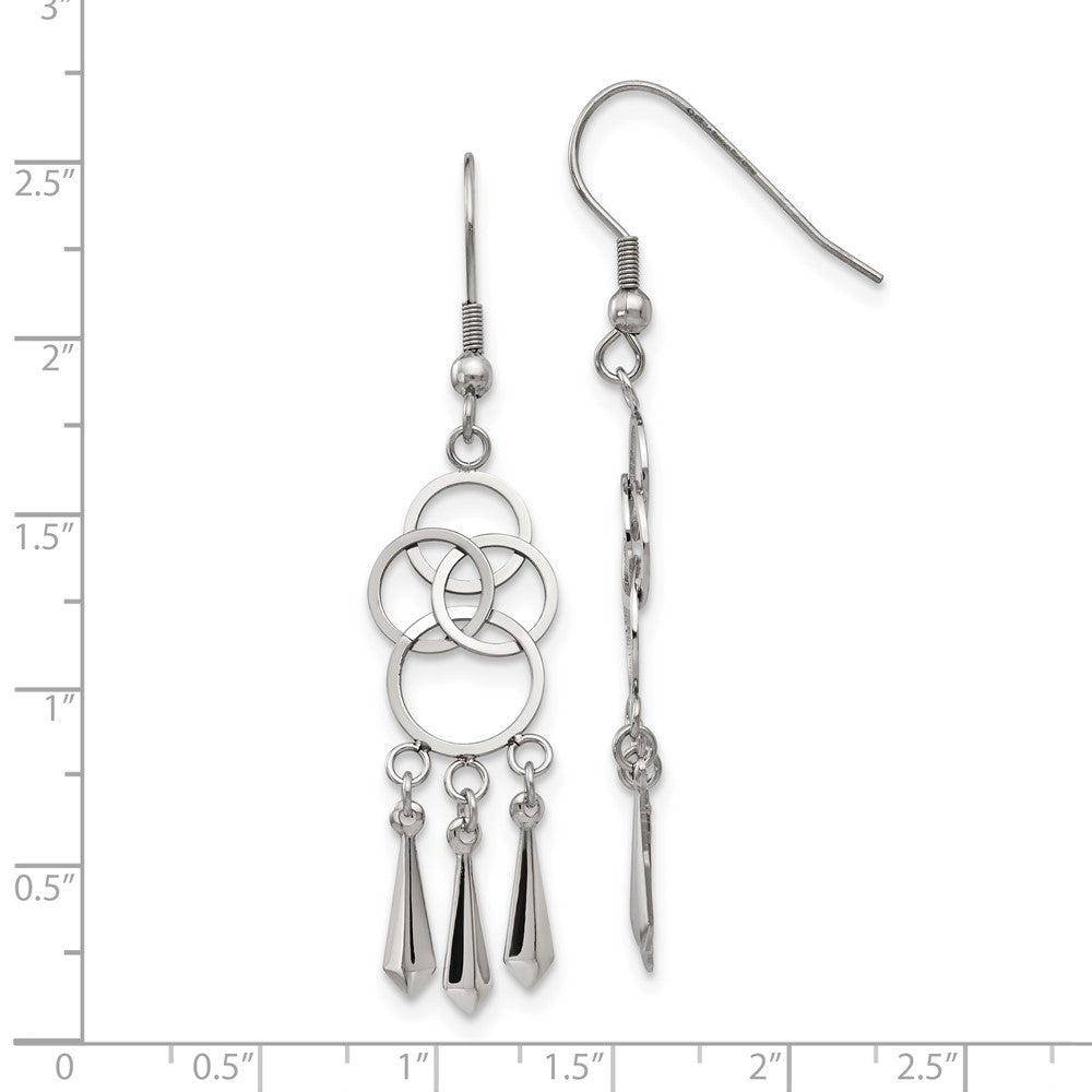 Chisel Stainless Steel Polished Dangle Shepherd Hook Earrings