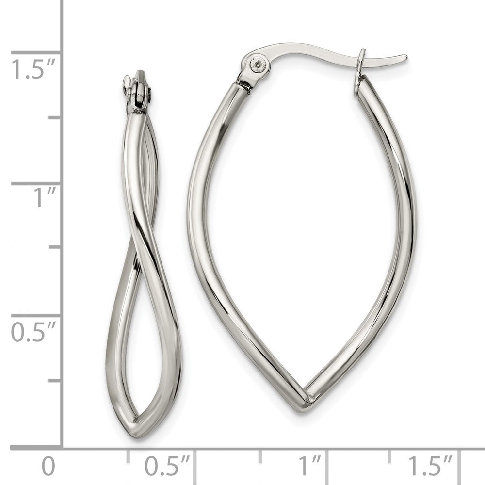 Chisel Stainless Steel Polished Wavy Hoop Earrings