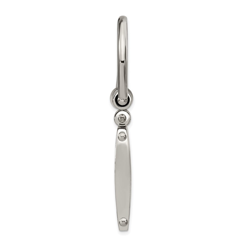 Chisel Stainless Steel Brushed and Polished Grey Carbon Fiber Inlay Key Ring