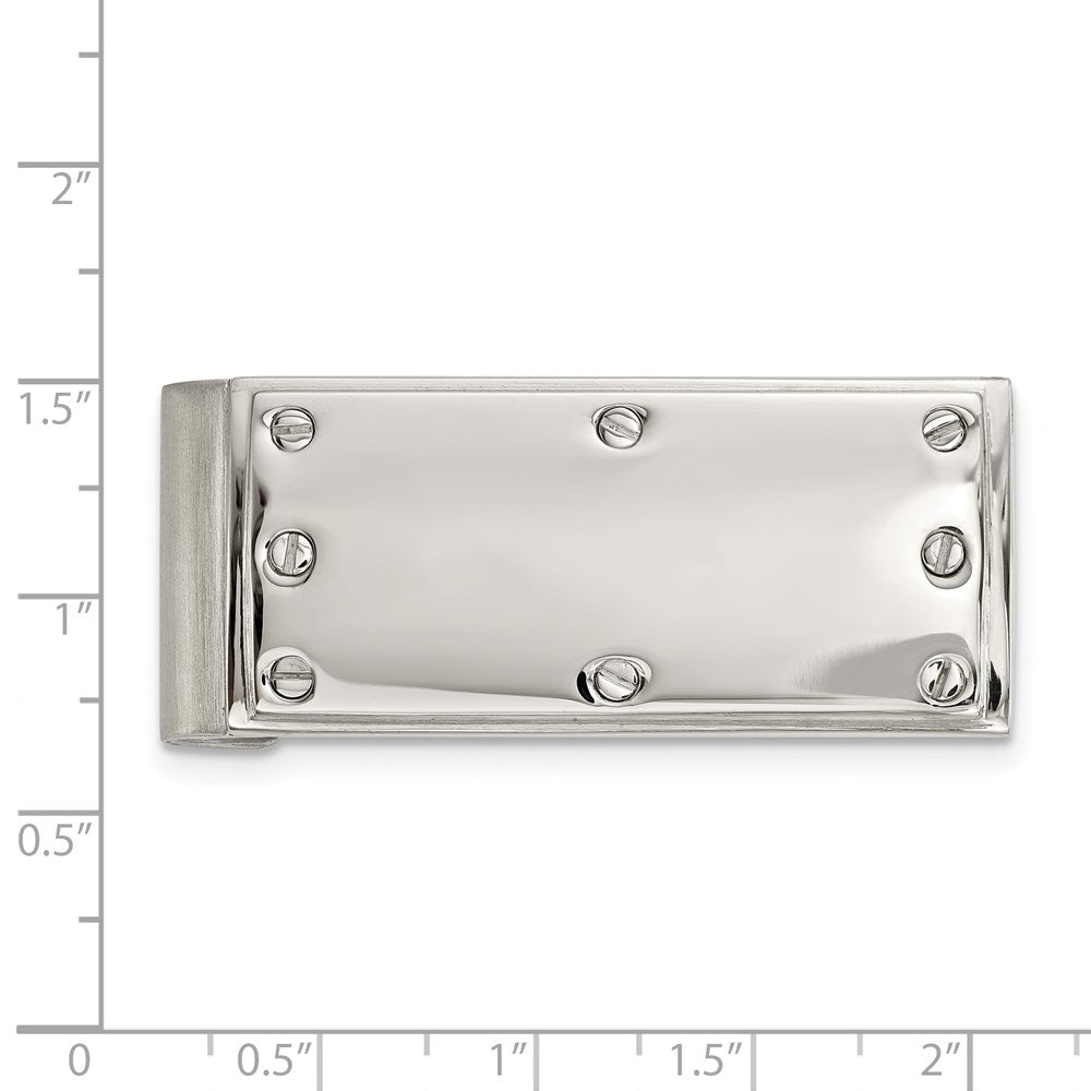 Chisel Stainless Steel Polished Screw Money Clip