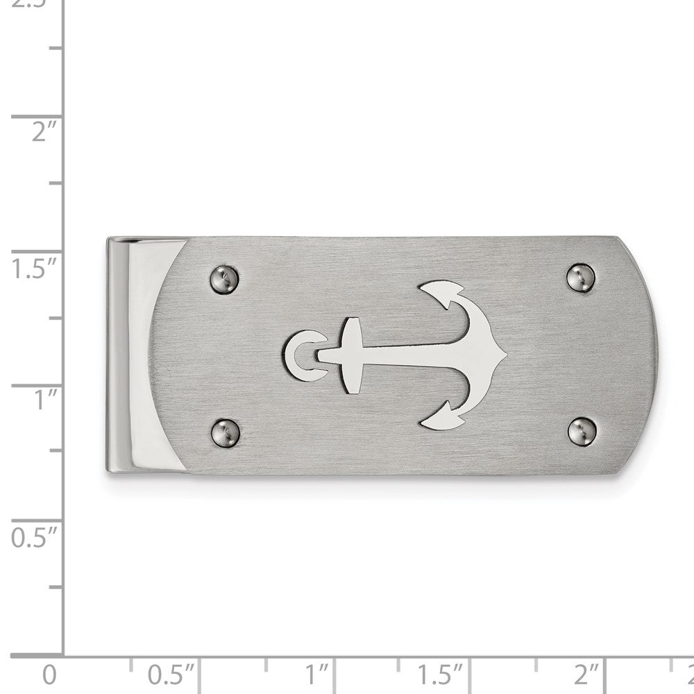 Chisel Stainless Steel Brushed and Polished Anchor Money Clip