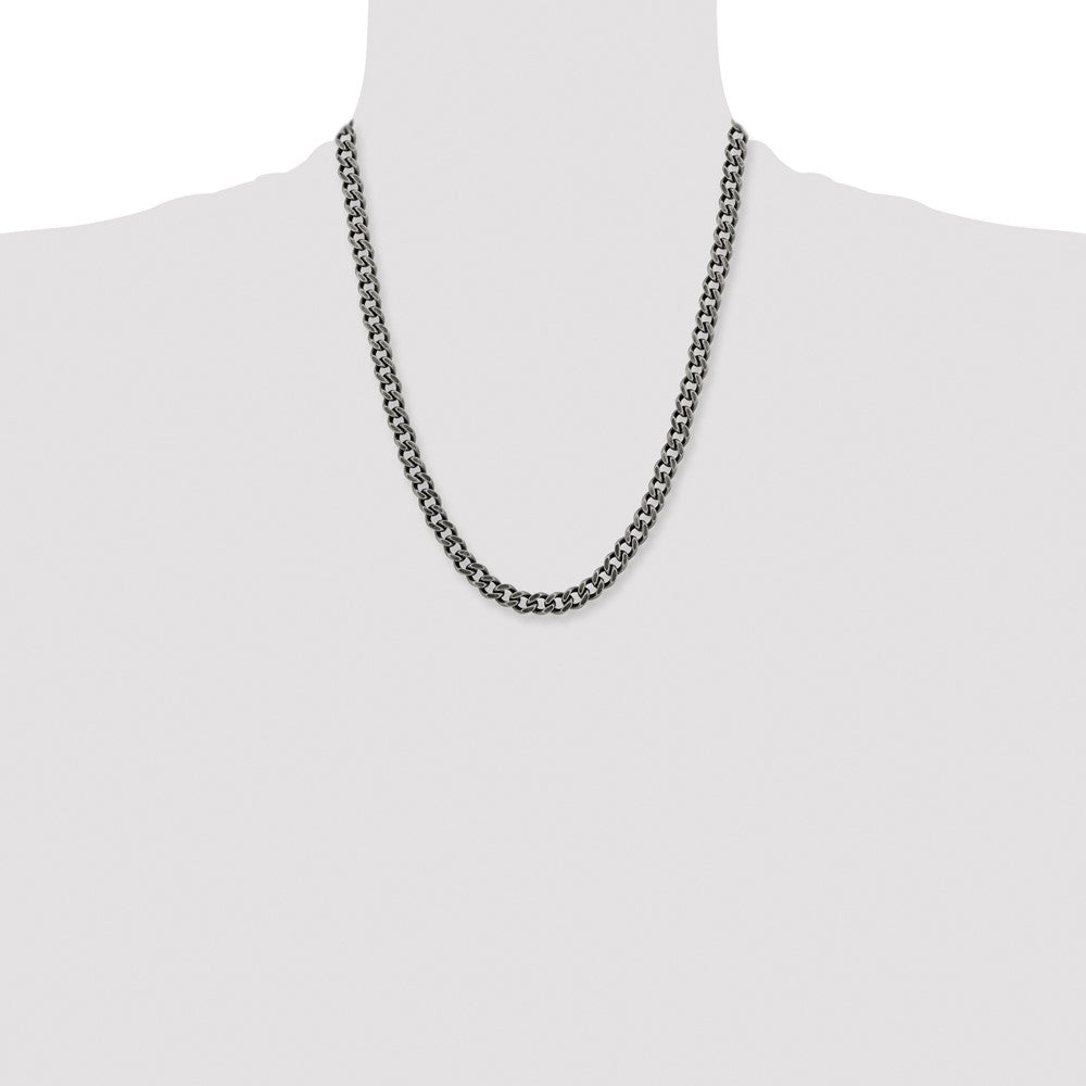 Chisel Stainless Steel Oxidized 7.5mm 22 inch Curb Chain