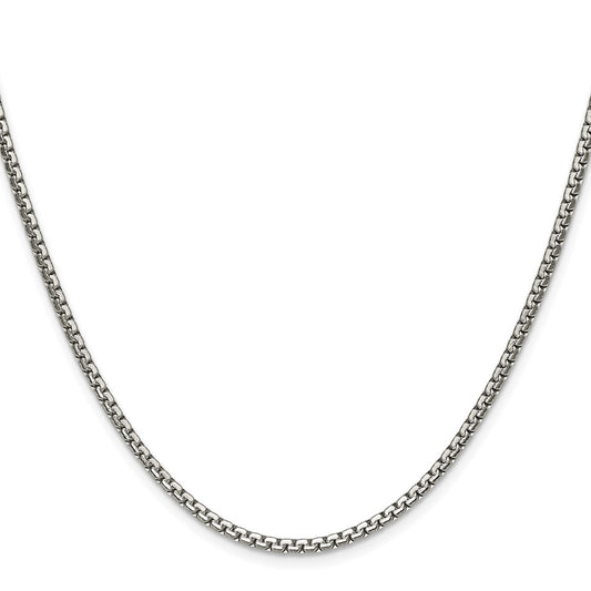 Chisel Stainless Steel Polished 2.5mm 24 inch Fancy Box Chain