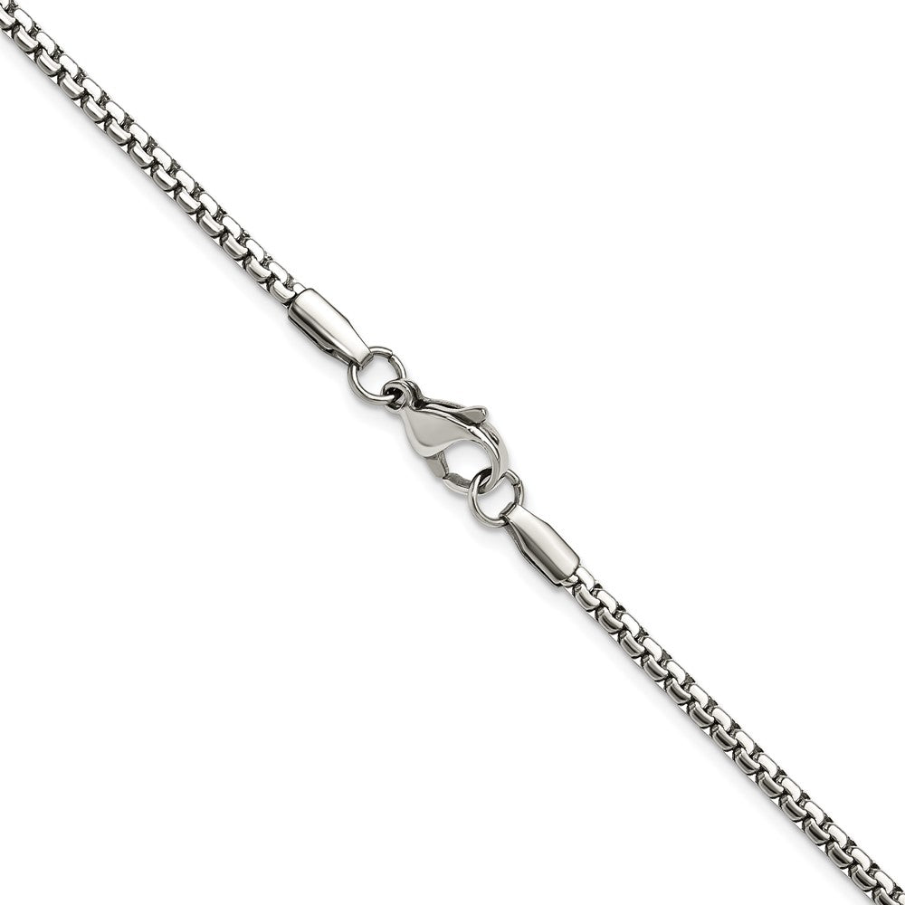 Chisel Stainless Steel Polished 2.5mm 24 inch Fancy Box Chain