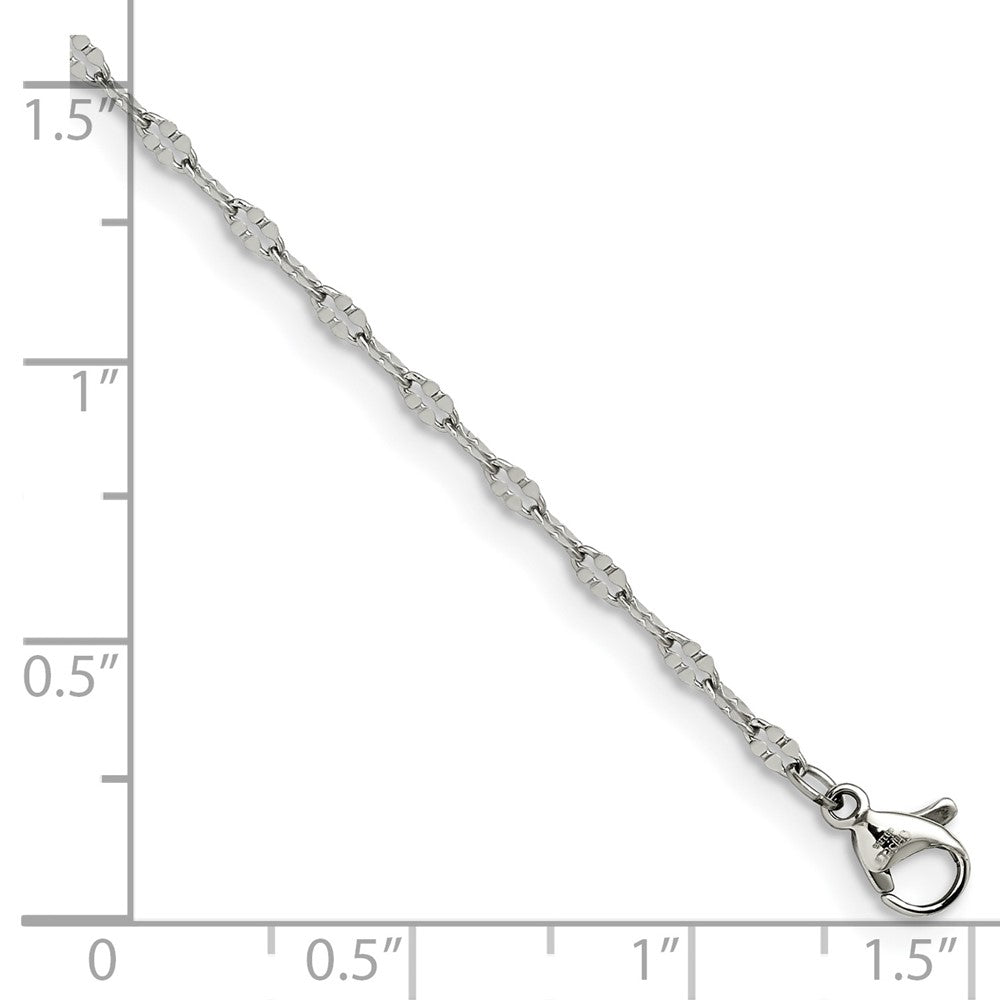 Chisel Stainless Steel Polished 9.5 inch Alternate Anchor Link Chain Anklet