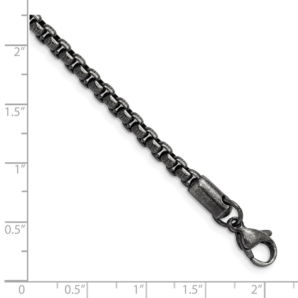 Chisel Stainless Steel Antiqued and Polished 3.9mm 20 inch Rounded Box Chain