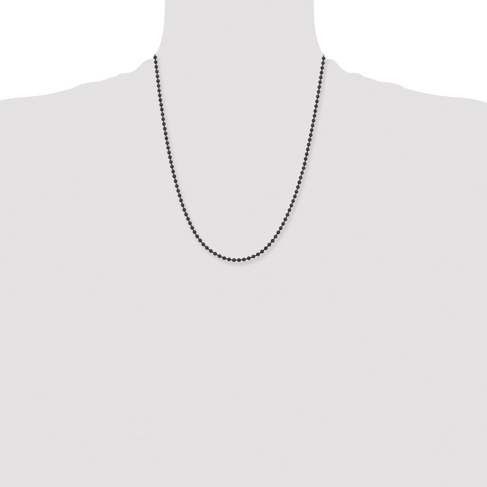Chisel Stainless Steel Polished Black IP-plated 3mm 22 inch Ball Chain