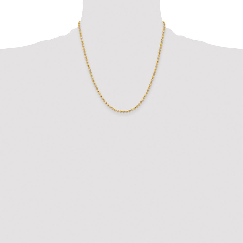 Chisel Stainless Steel Polished Yellow IP-plated 3mm 20 inch Ball Chain