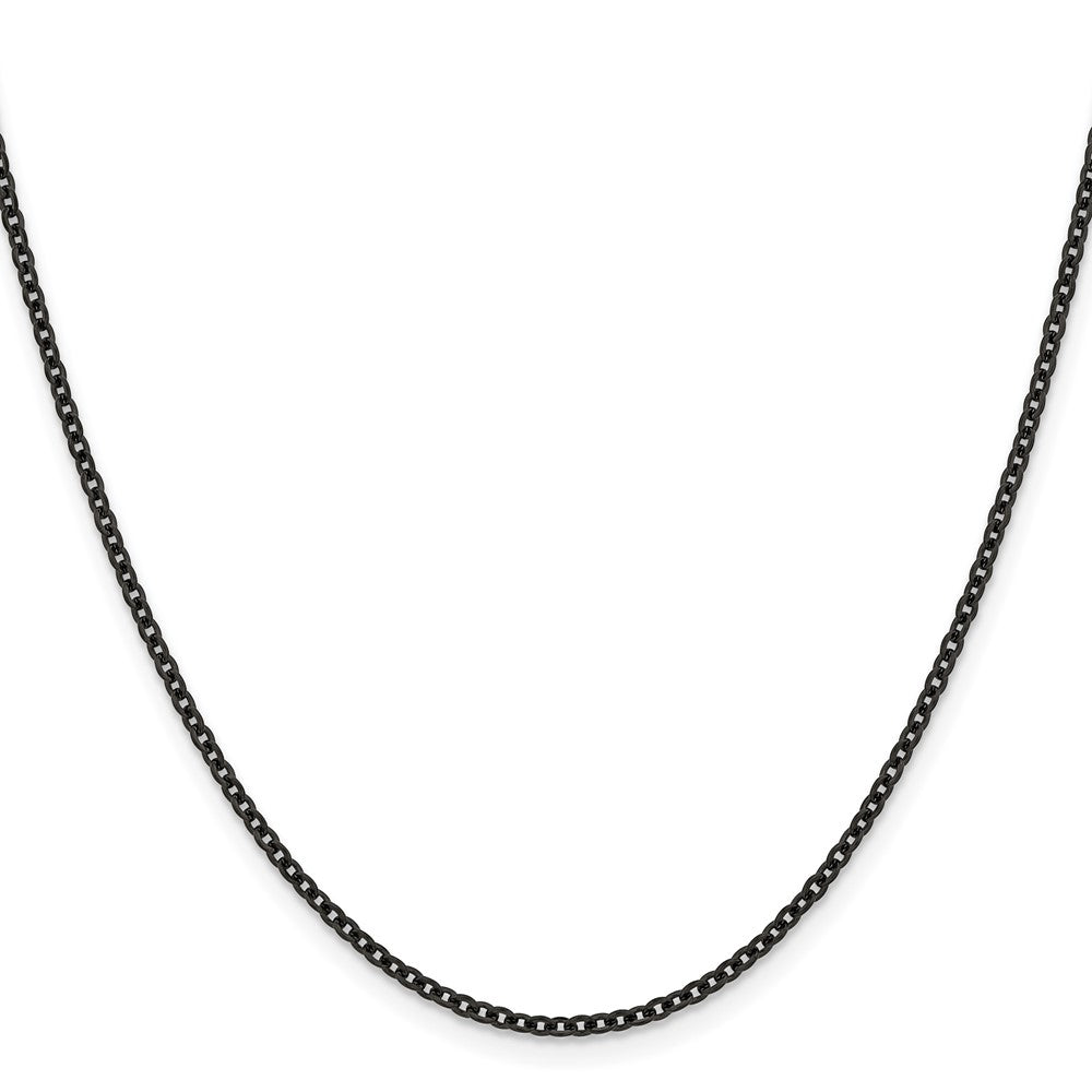 Chisel Stainless Steel Polished Black IP-plated 2.3mm 18 inch Cable Chain