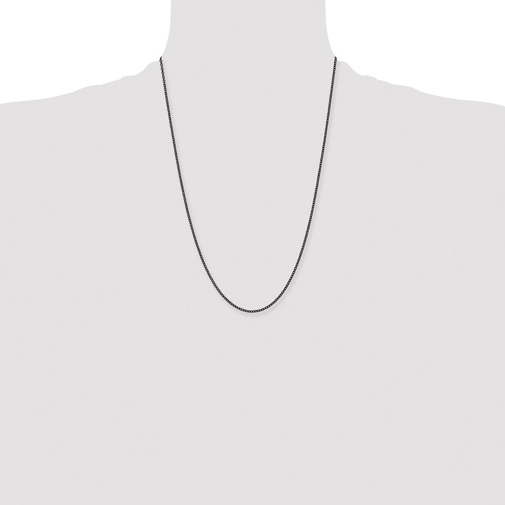 Chisel Stainless Steel Polished Black IP-plated 2.3mm 24 inch Cable Chain