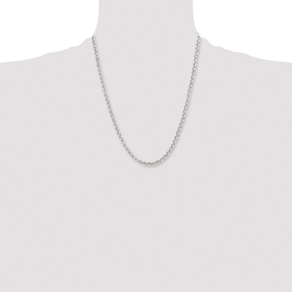 Chisel Stainless Steel Polished and Textured Fancy Rolo 22 inch Chain