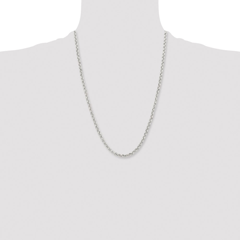 Chisel Stainless Steel Polished and Textured Fancy Rolo 24 inch Chain