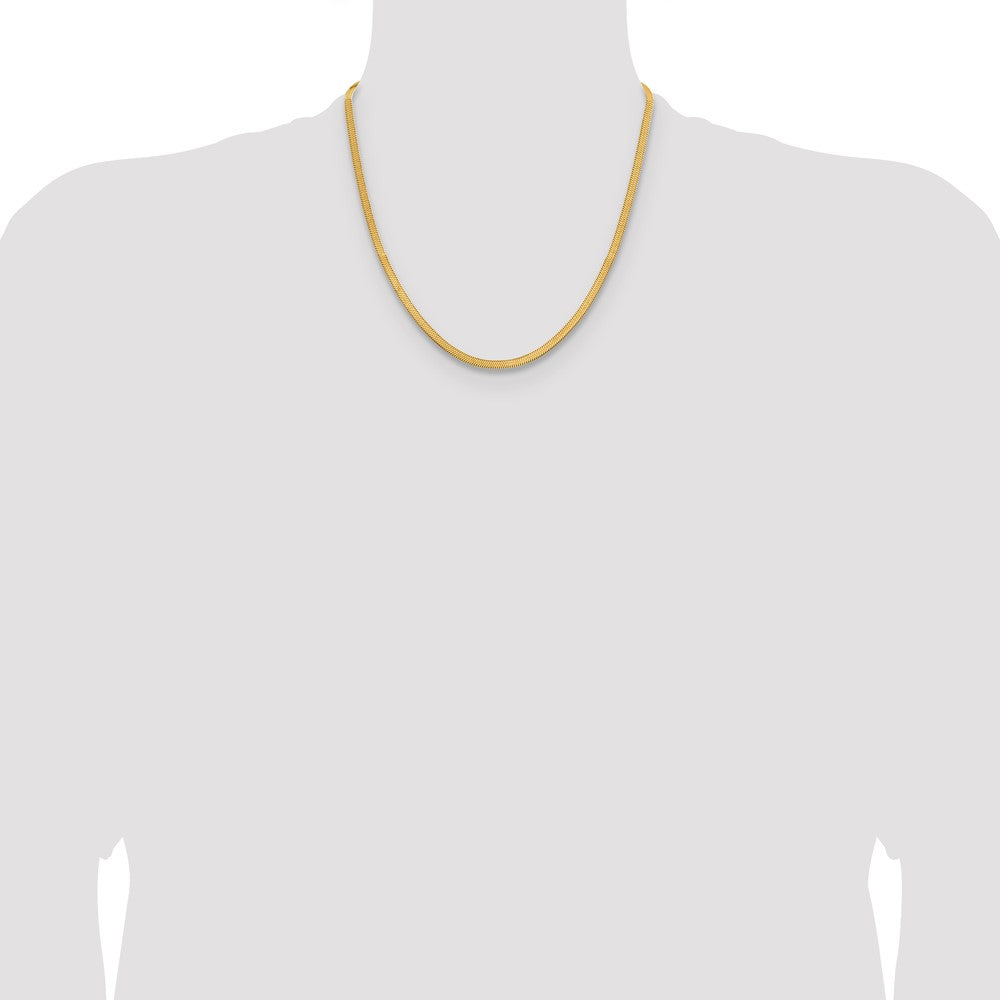 Chisel Stainless Steel Polished Yellow IP-plated 3.9mm 20 inch Herringbone Chain