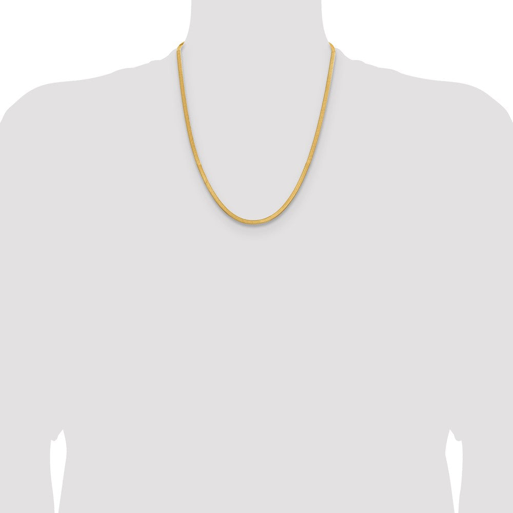 Chisel Stainless Steel Polished Yellow IP-plated 3.9mm 22 inch Herringbone Chain