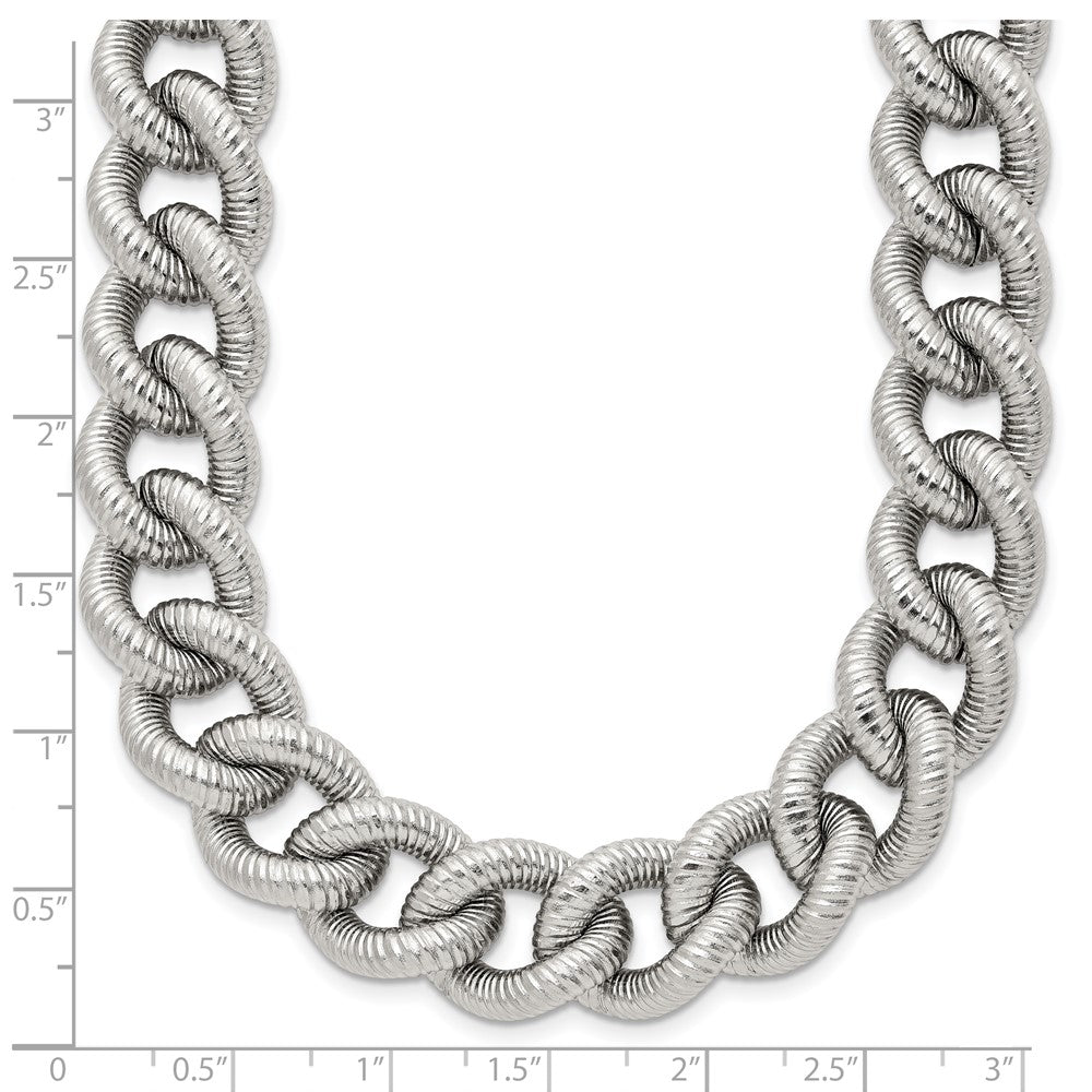 Chisel Stainless Steel Polished and Textured 14.5mm 23.75 inch Curb Chain