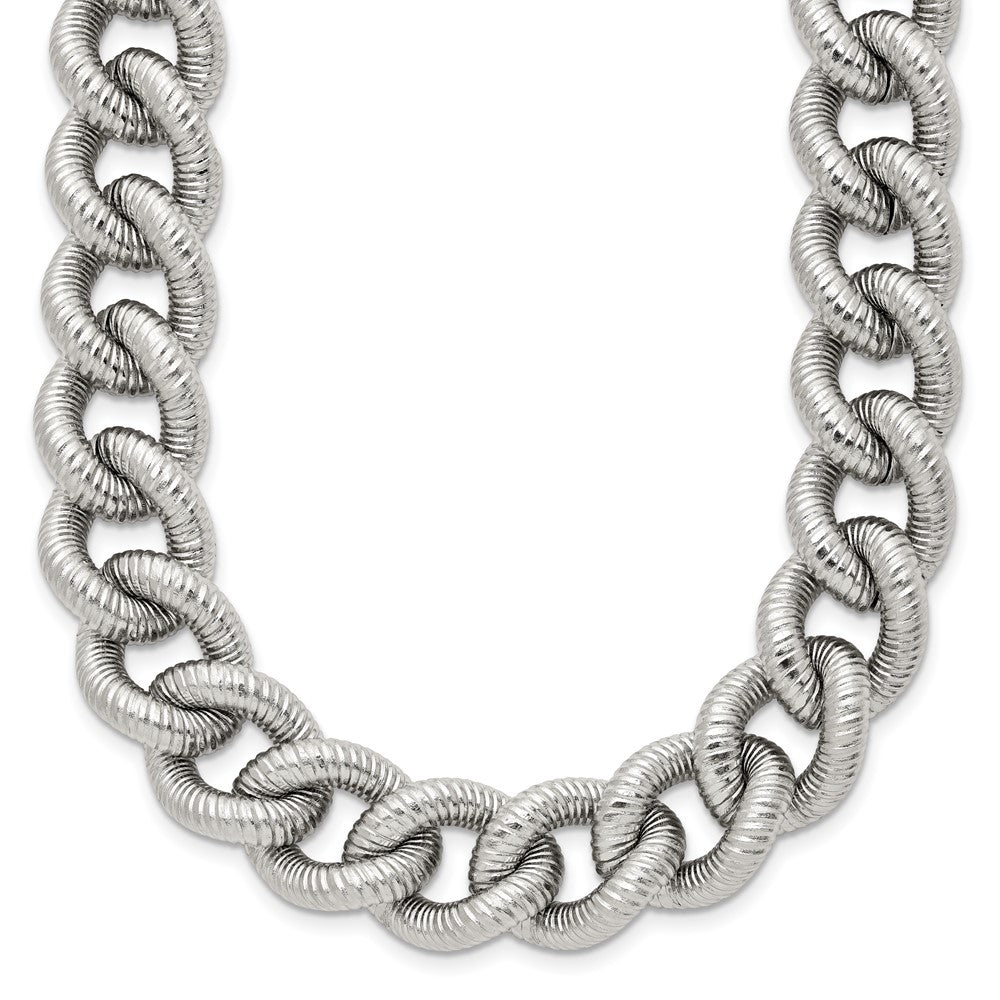 Chisel Stainless Steel Polished and Textured 14.5mm 23.75 inch Curb Chain