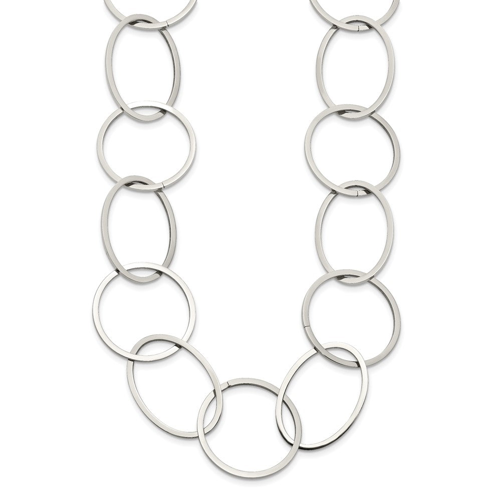 Chisel Stainless Steel Polished Circle Link 31.25 inch Necklace