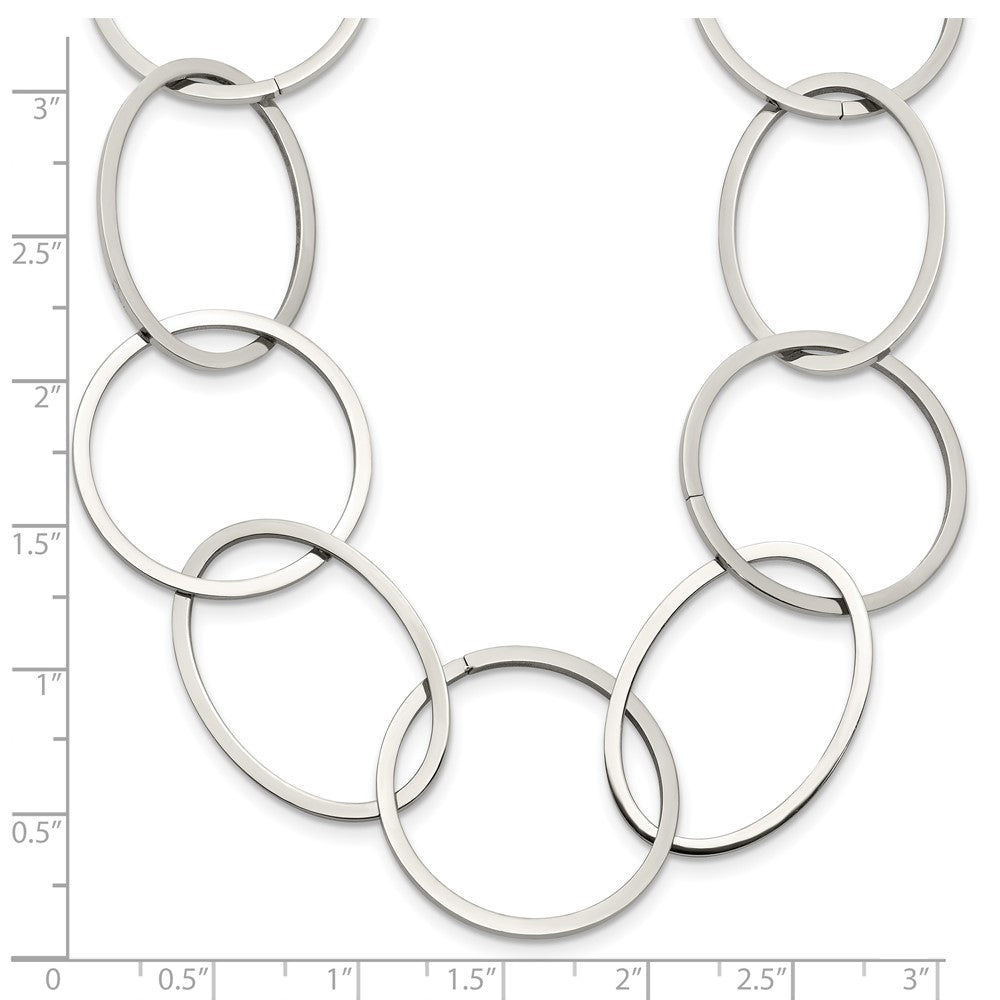 Chisel Stainless Steel Polished Circle Link 31.25 inch Necklace