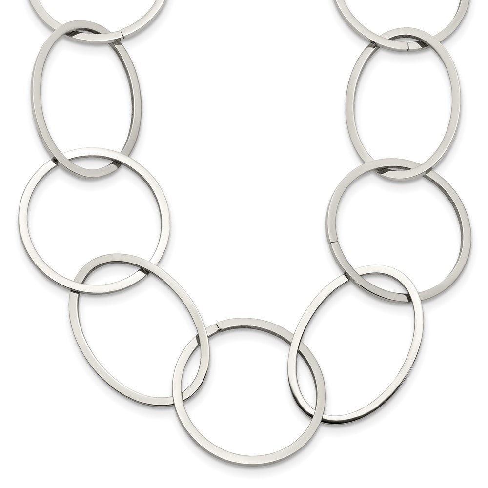 Chisel Stainless Steel Polished Circle Link 31.25 inch Necklace