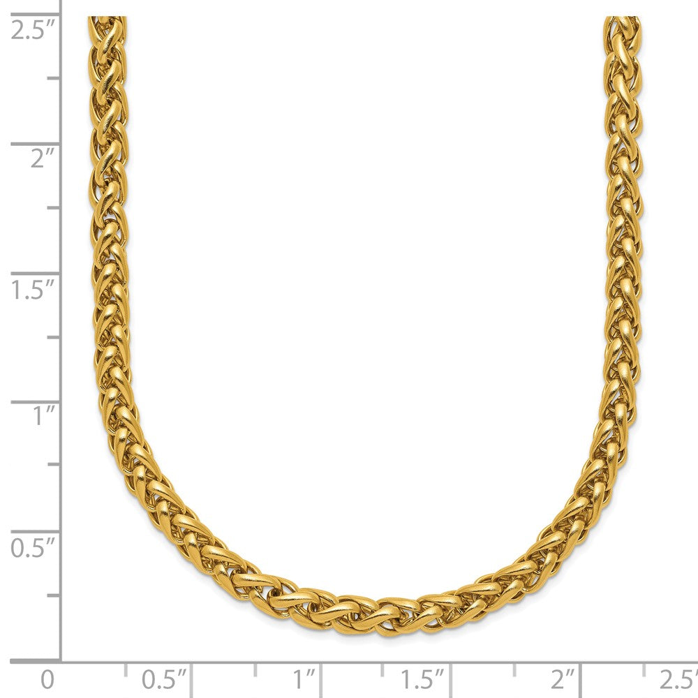 Chisel Stainless Steel Polished Yellow IP-plated 24 inch Spiga 4mm Chain Necklace