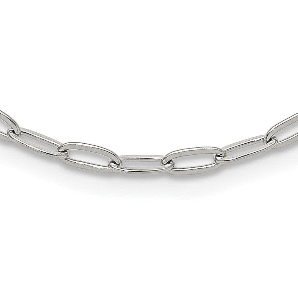 Chisel Stainless Steel Polished Elongated Open Link Paperclip15 inch with 2 inch extension Necklace