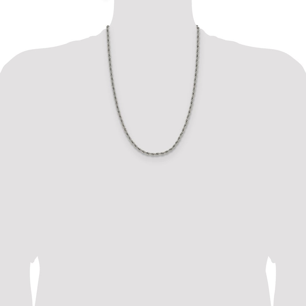 Chisel Stainless Steel Polished 3mm 24 inch Rope Chain