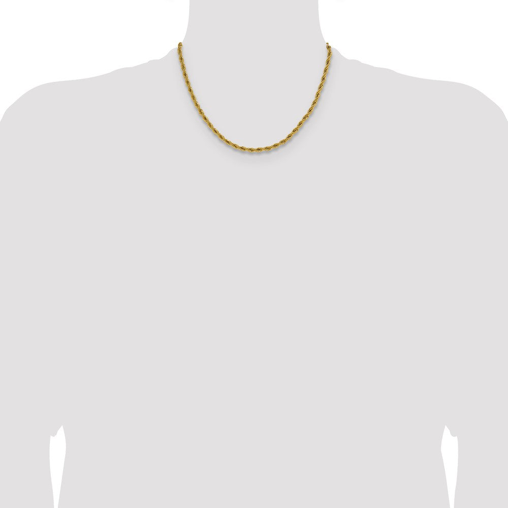 Chisel Stainless Steel Polished Yellow IP-plated 3mm 18 inch Rope Chain