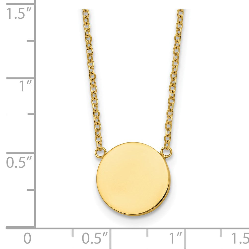 Chisel Stainless Steel Polished Yellow IP-plated 1.2mm Disc on a 16 inch Plus a 2 inch Extension Cable Chain Necklace