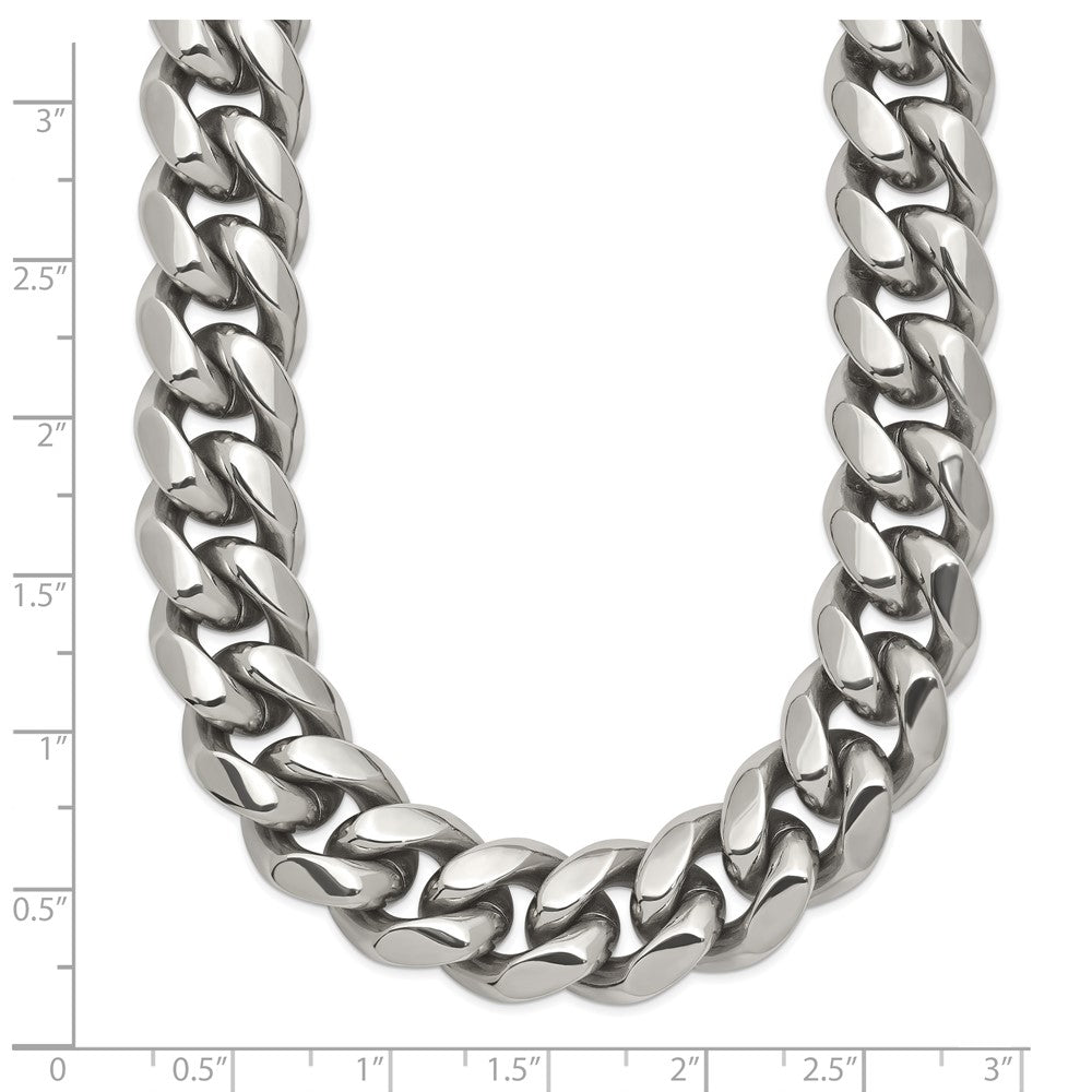 Chisel Stainless Steel Polished 14mm 24 inch Curb Link Necklace