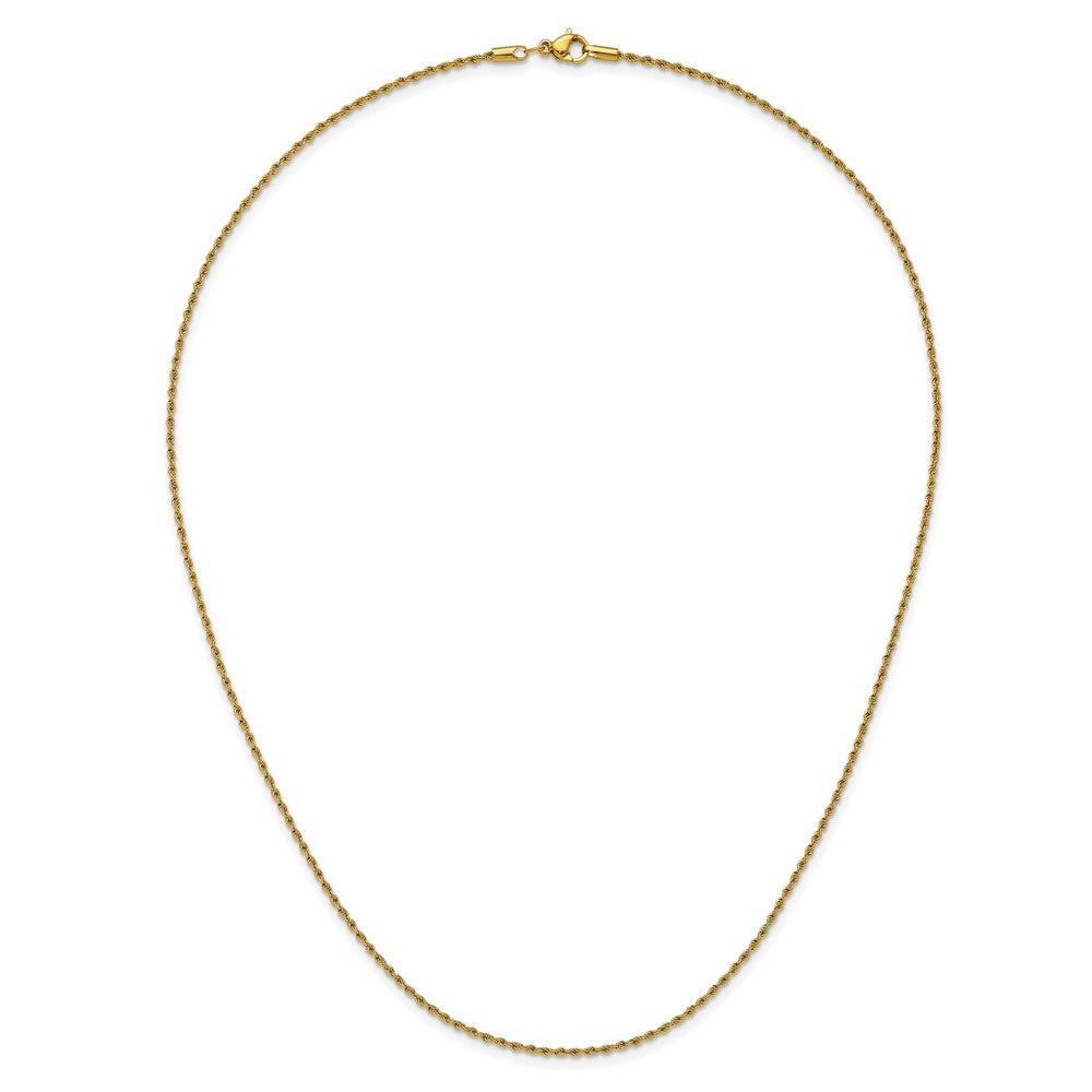 Chisel Stainless Steel Polished Yellow IP-plated 1.5mm 20 inch Rope Chain
