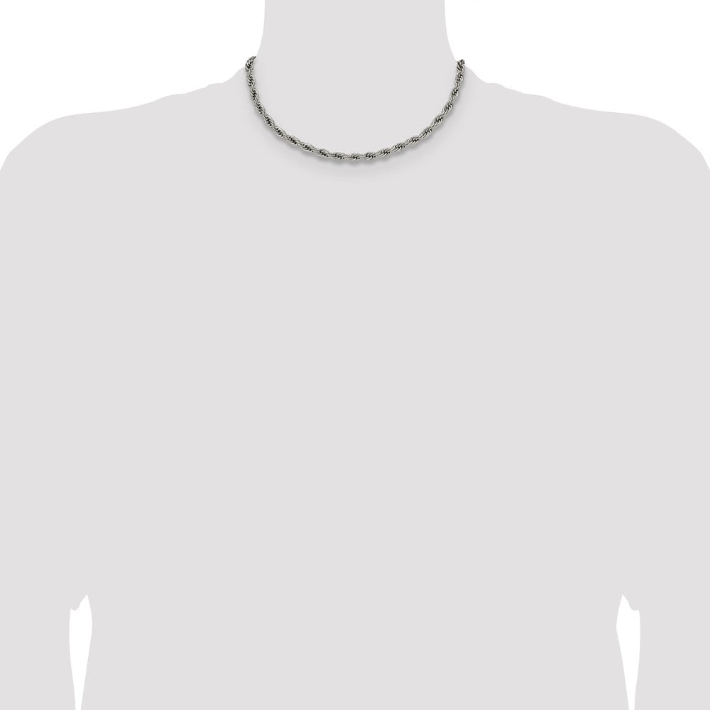 Chisel Stainless Steel Polished 5mm 16 inch Rope Chain