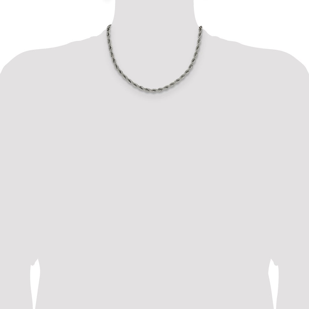 Chisel Stainless Steel Polished 5mm 18 inch Rope Chain