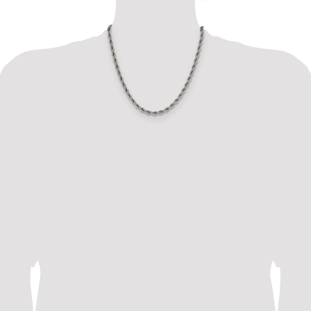 Chisel Stainless Steel Polished 5mm 20 inch Rope Chain
