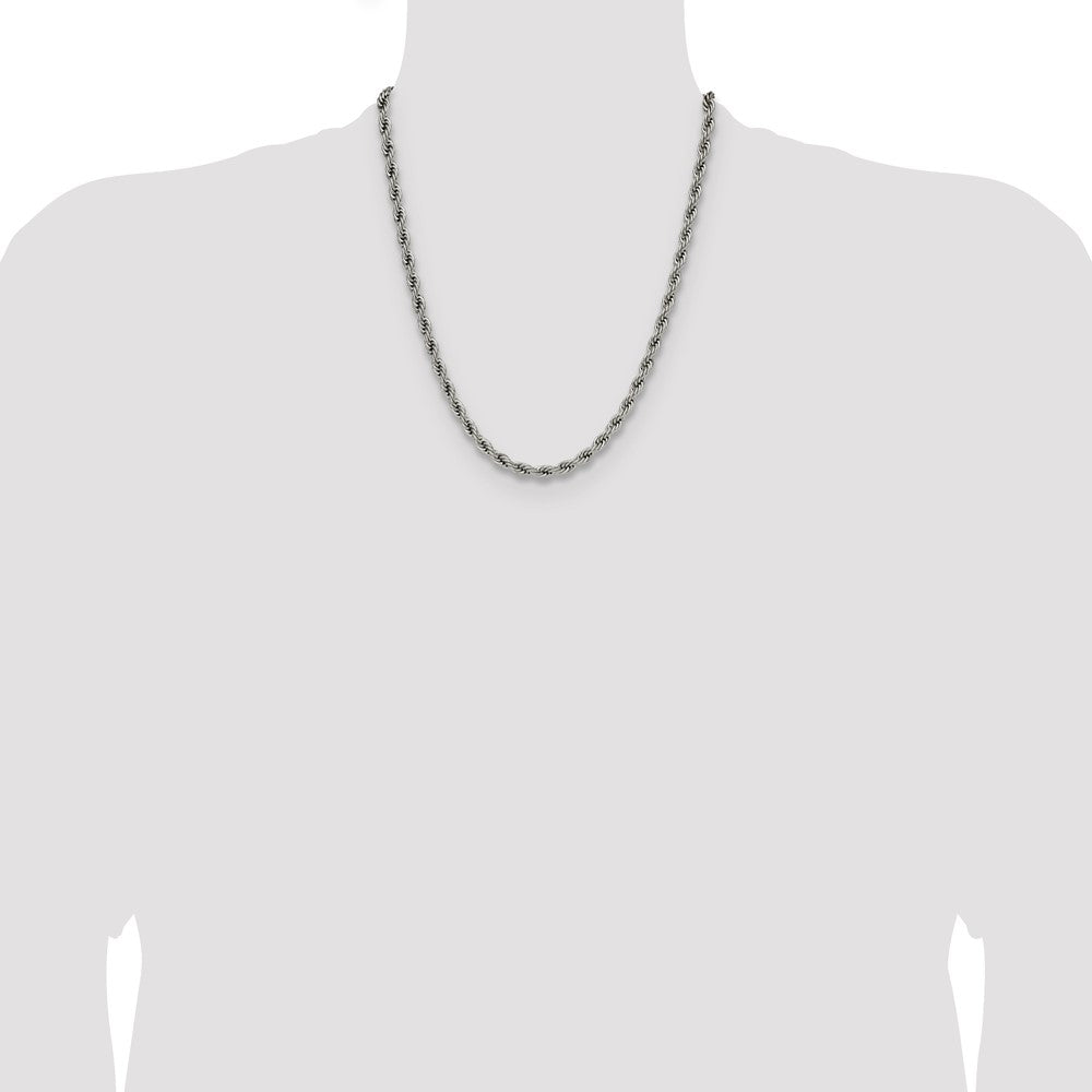 Chisel Stainless Steel Polished 5mm 22 inch Rope Chain
