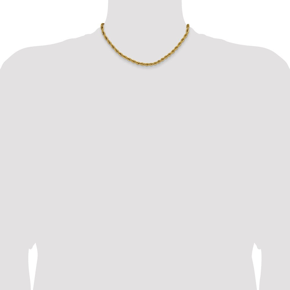 Chisel Stainless Steel Polished Yellow IP-plated 5mm 16 inch Rope Chain