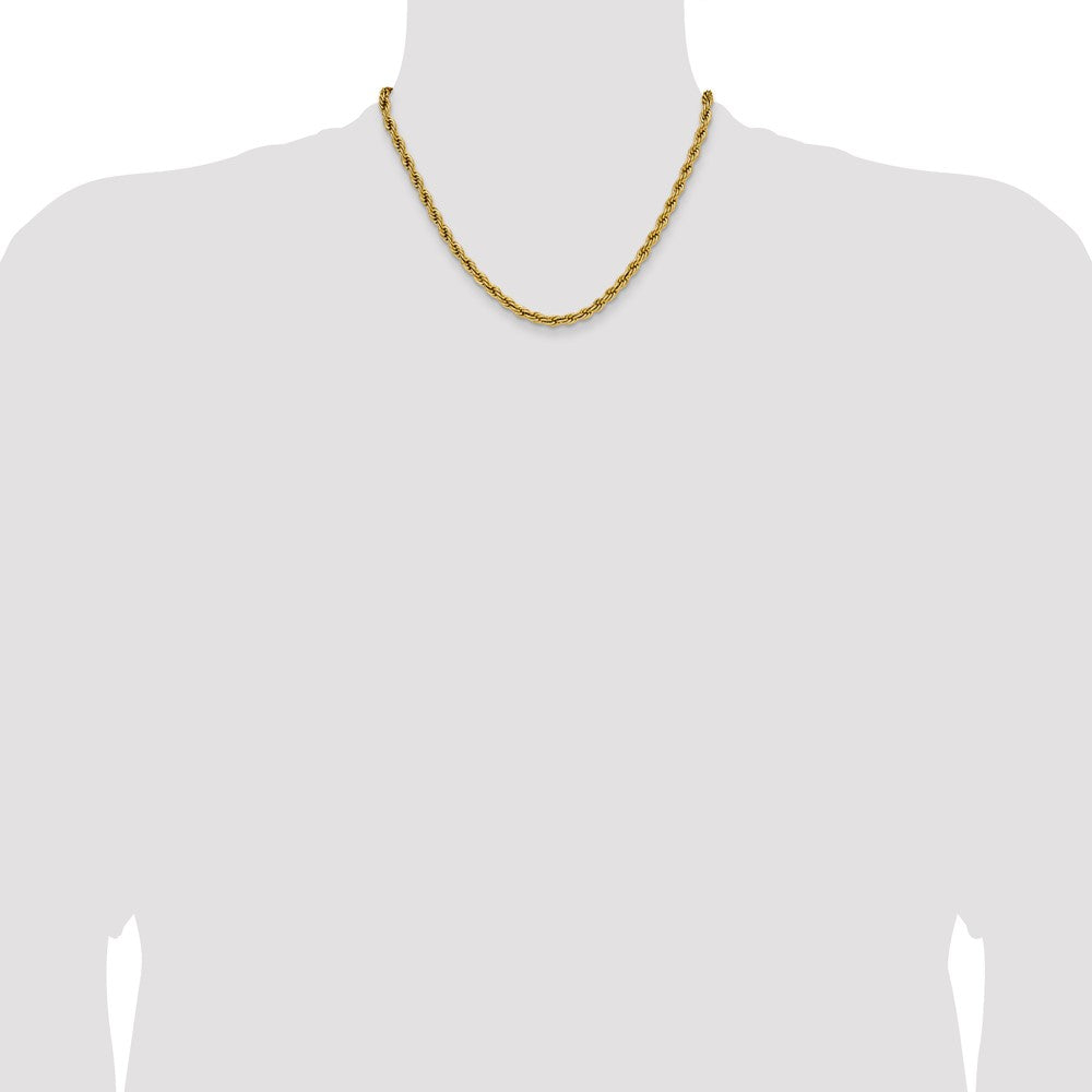 Chisel Stainless Steel Polished Yellow IP-plated 5mm 18 inch Rope Chain