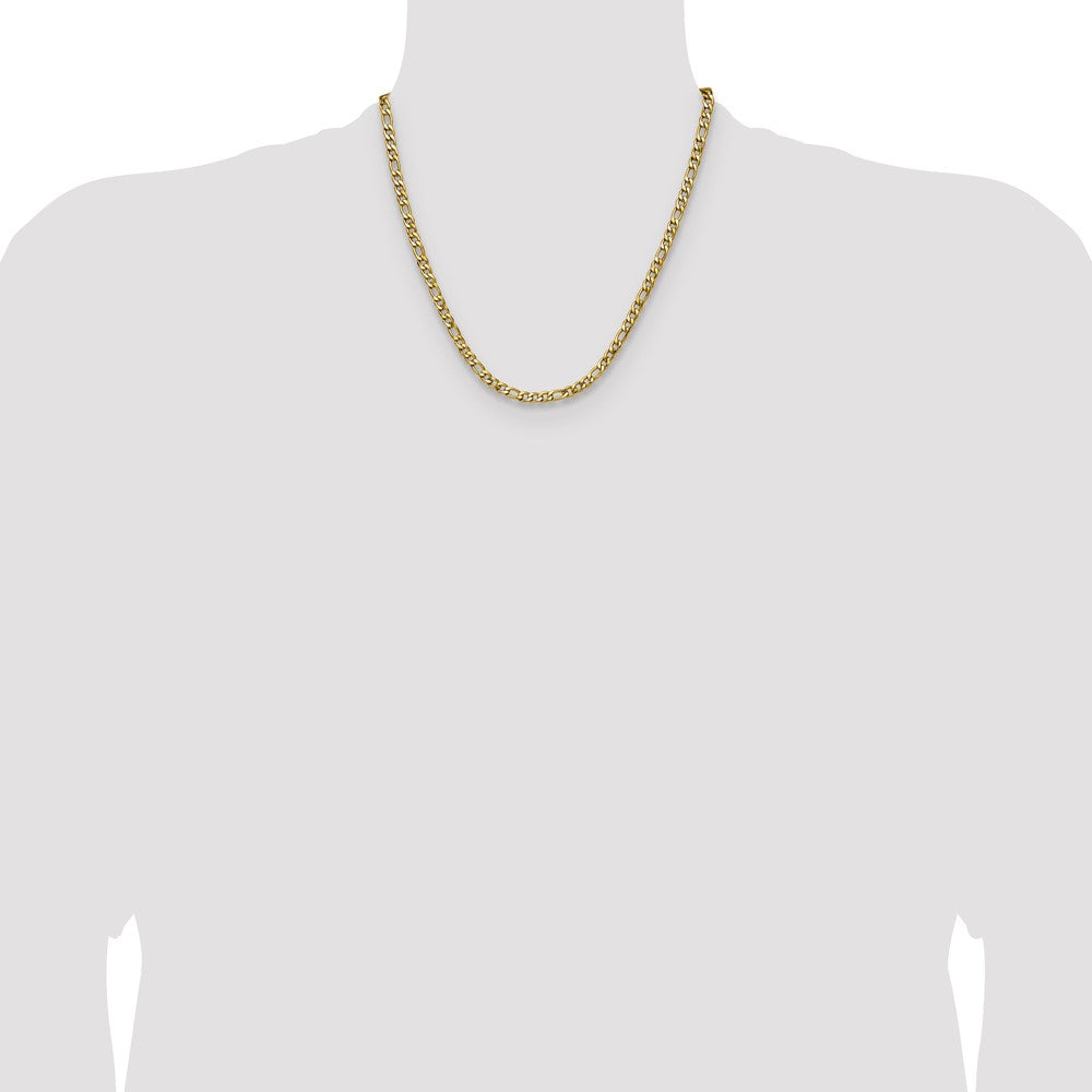 Chisel Stainless Steel Polished Yellow IP-plated 4.5mm 20 inch Figaro Chain