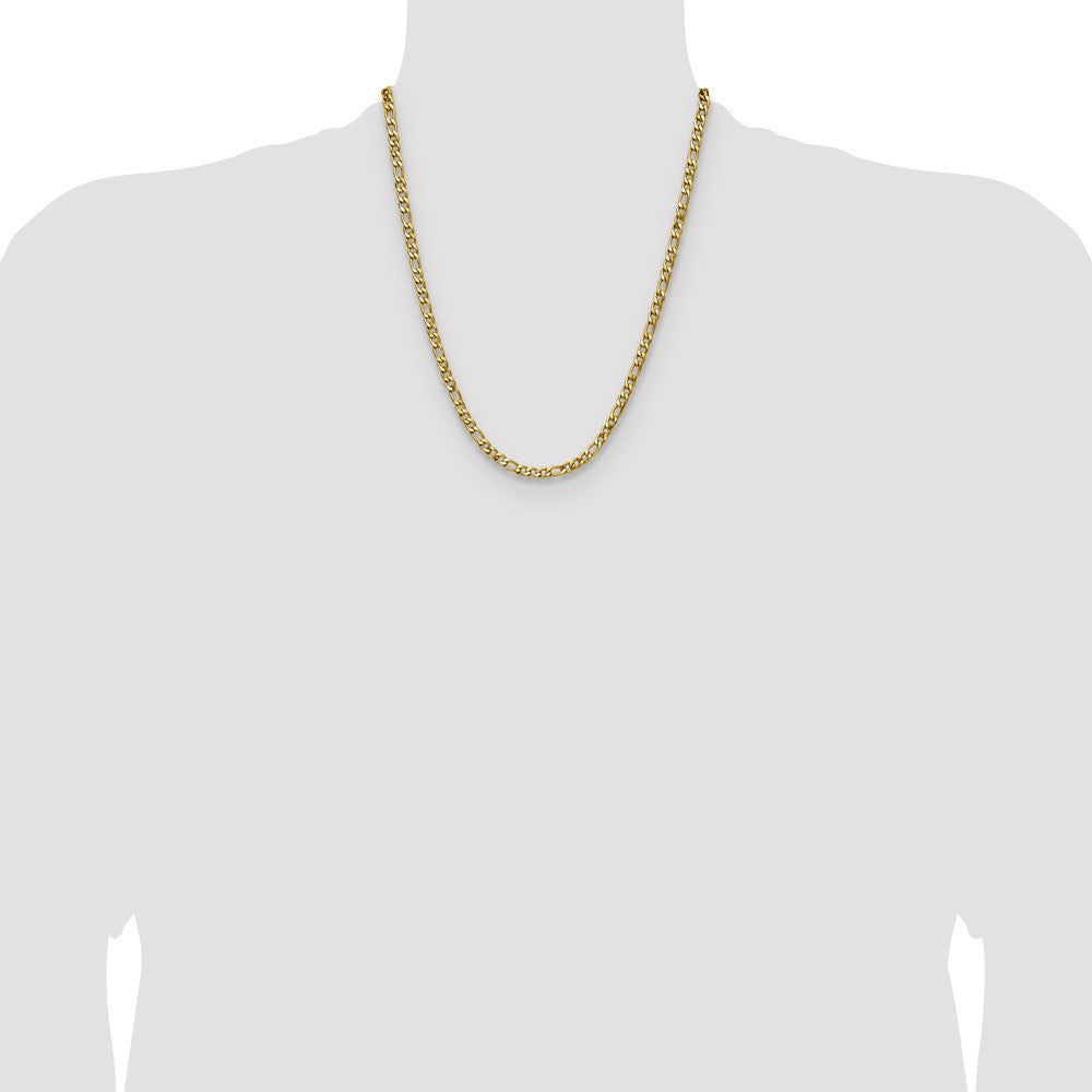 Chisel Stainless Steel Polished Yellow IP-plated 4.5mm 22 inch Figaro Chain