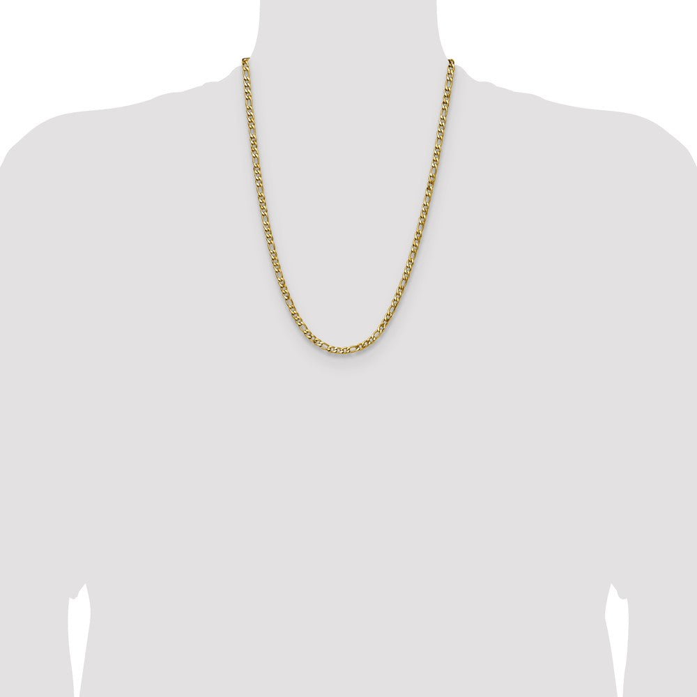 Chisel Stainless Steel Polished Yellow IP-plated 4.5mm 24 inch Figaro Chain