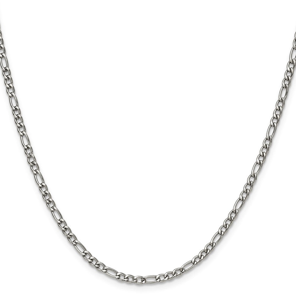 Chisel Stainless Steel Polished 3mm 24 inch Figaro Chain